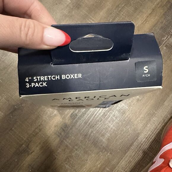 NEW AMERICAN EAGLE 3-Pack Stretch Boxers Sz Small Blue Plaid Gingham underwear - Picture 7 of 7